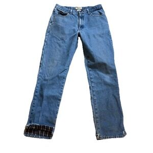 Vintage LL Bean Flannel Lined Jeans Classic Fit Mens 34x34 (32x31) Blue READ
